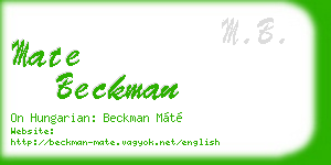 mate beckman business card
