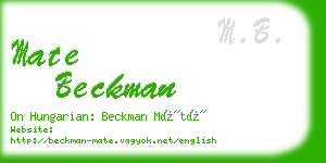 mate beckman business card